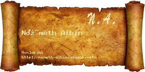 Németh Albin névjegykártya